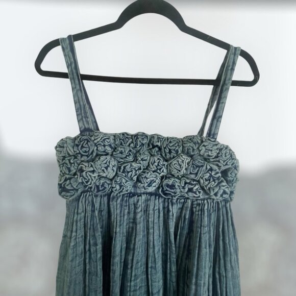 Free People Dolly Midi Floral Dress in Indigo - Picture 4 of 5